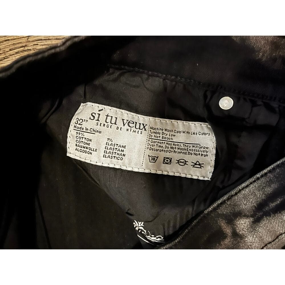 Si Tu Veux Black & Gray Superstack Jeans Size 32 - Thumbnail 2