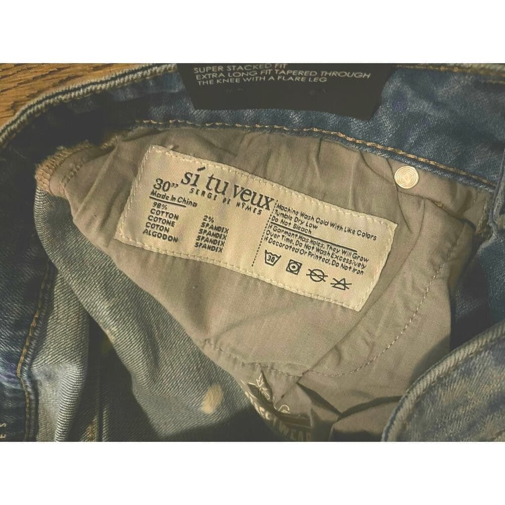 Si Tu Veux Superstack Arthur Jean Indigo Bleach Size 30 - Thumbnail 3