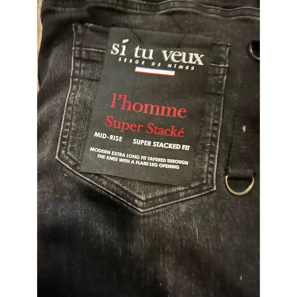 Si Tu Veux Gunner Jean Black Wash Size 40 - Thumbnail 3
