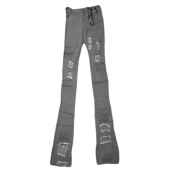 Si Tu Veux Gunner Jean’s Grey Size 30 Superstack With Tags - Thumbnail 5