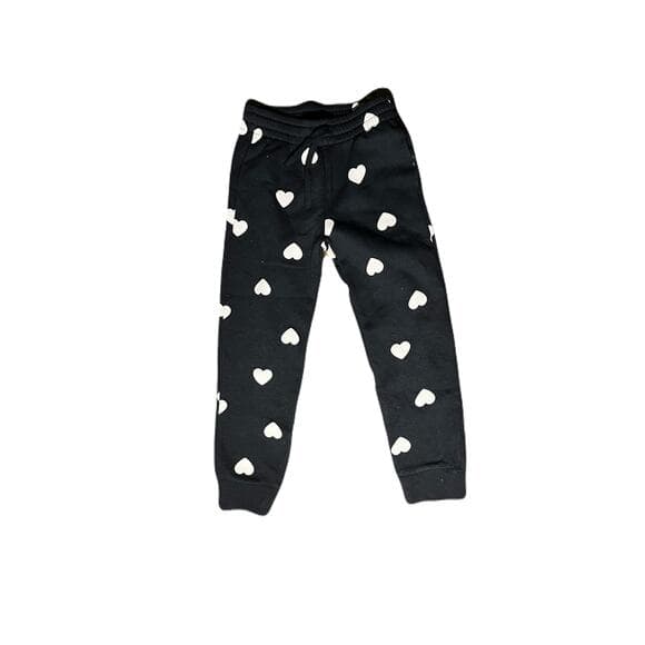H&M Dark Gray Sweatpants With hearts On Them Size 6 - Thumbnail 4
