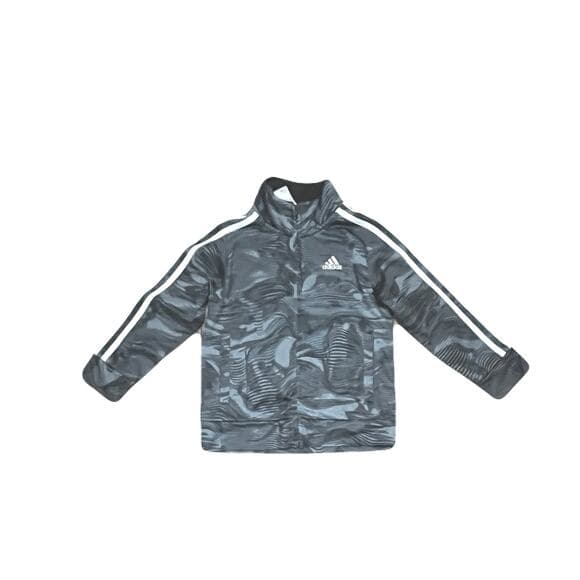 Adidas Gray & White Kids Hoodie Size 4 - Thumbnail 4