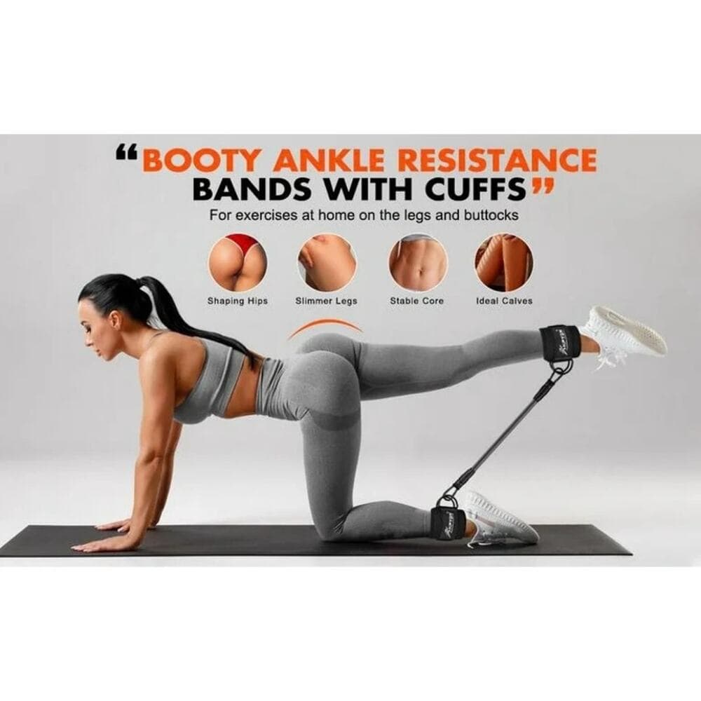 HPYGN Ankle Resistance Bands, Ankle Bands for Working Out with Cuffs - Thumbnail 3