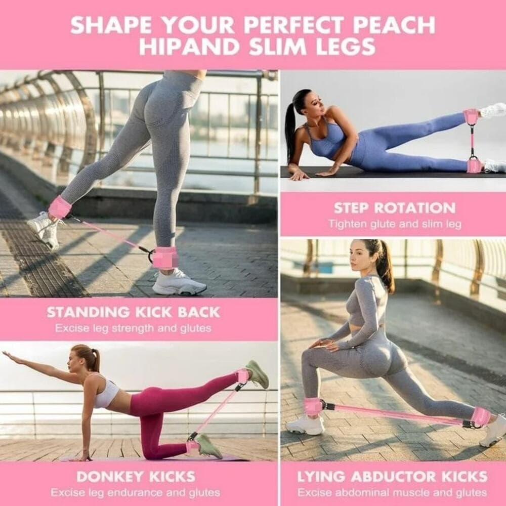 HPYGN Ankle Resistance Bands, Ankle Bands for Working Out with Cuffs - Thumbnail 5
