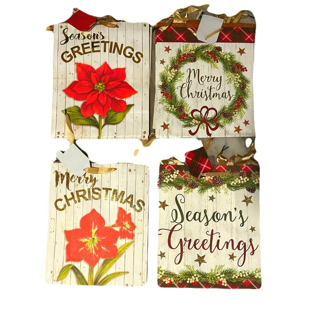 12 Season Greetings Gift Bags 12” L X 10” W - Thumbnail 3