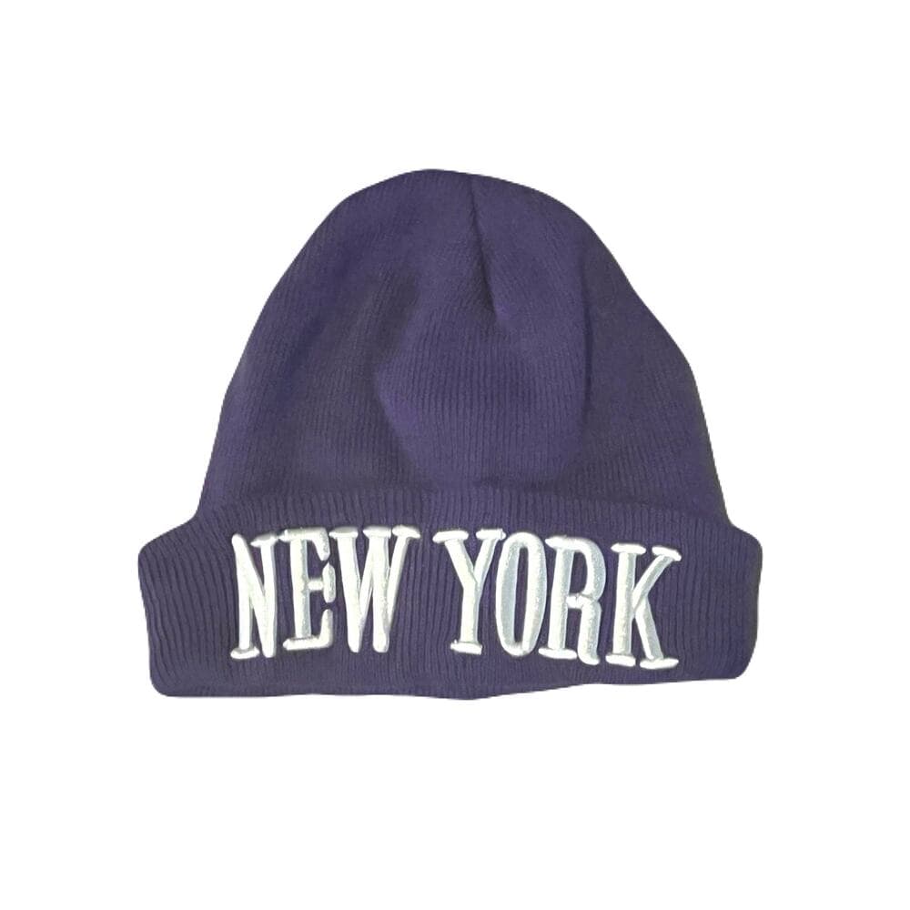 Purple New York Beanie Hat - Thumbnail 3