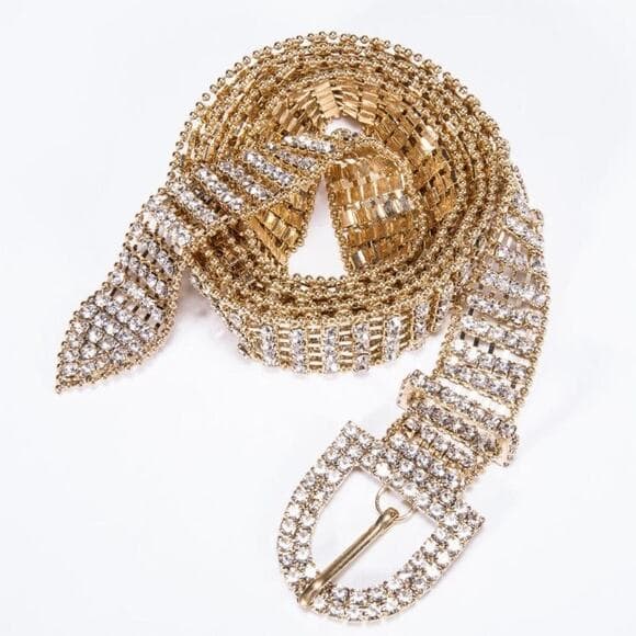 Luxury Bling Crystal CZ Diamond Belt Size 34 - Thumbnail 2