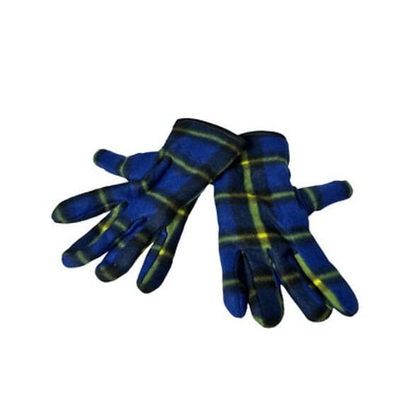 Pair of Men's Winter Gloves Blue & black Plaid - Thumbnail 6
