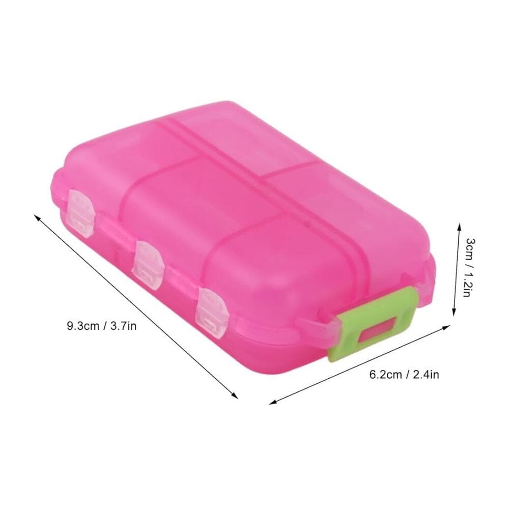 Pill Case,Pill Organizer,10 Compartments Buckle Lock Weekly Portable Medicine - Thumbnail 6