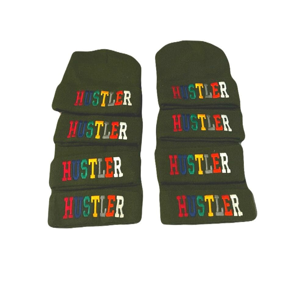 ￼ A bundle of eight hustler beanie hat - Thumbnail 2