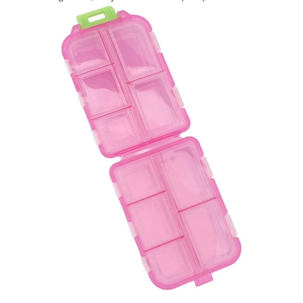 Pill Case,Pill Organizer,10 Compartments Buckle Lock Weekly Portable Medicine - Thumbnail 8