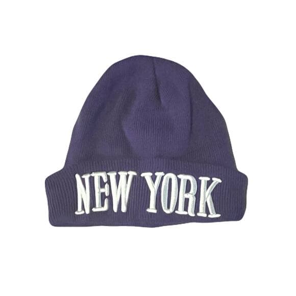 Purple New York Beanie Hat - Thumbnail 4
