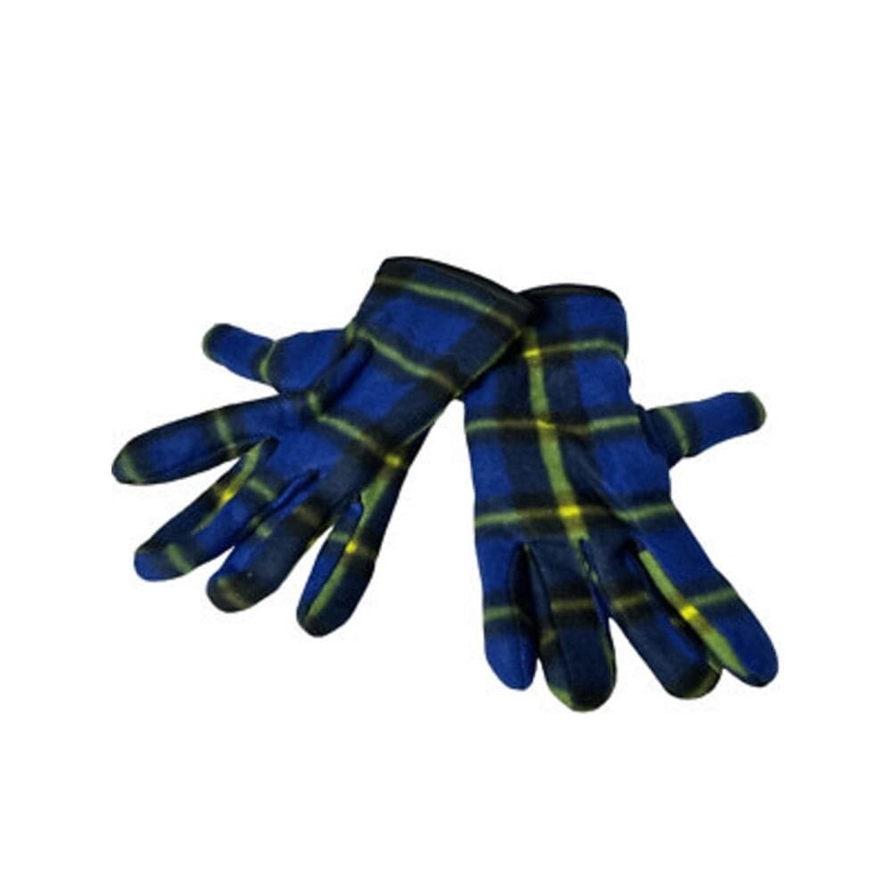 Pair of Men's Winter Gloves Blue & black Plaid - Thumbnail 5