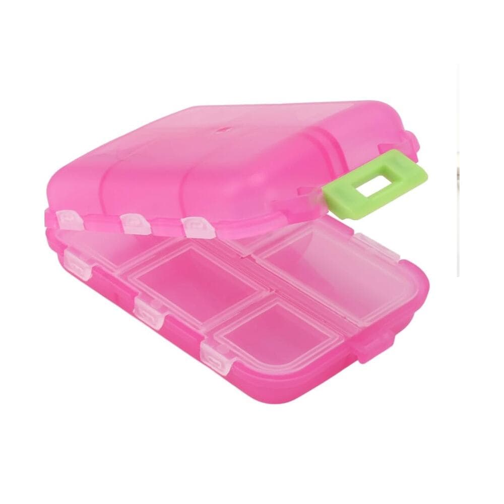 Pill Case,Pill Organizer,10 Compartments Buckle Lock Weekly Portable Medicine - Thumbnail 9