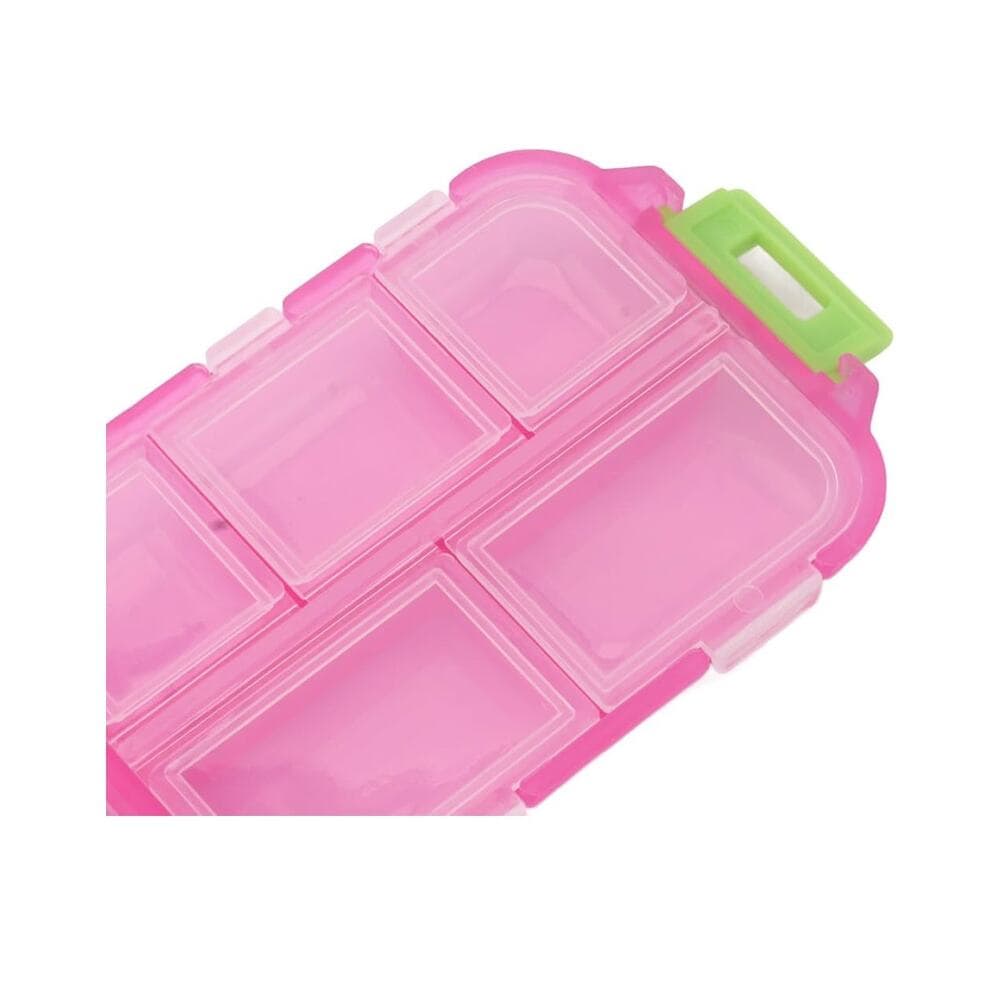 Pill Case,Pill Organizer,10 Compartments Buckle Lock Weekly Portable Medicine - Thumbnail 7