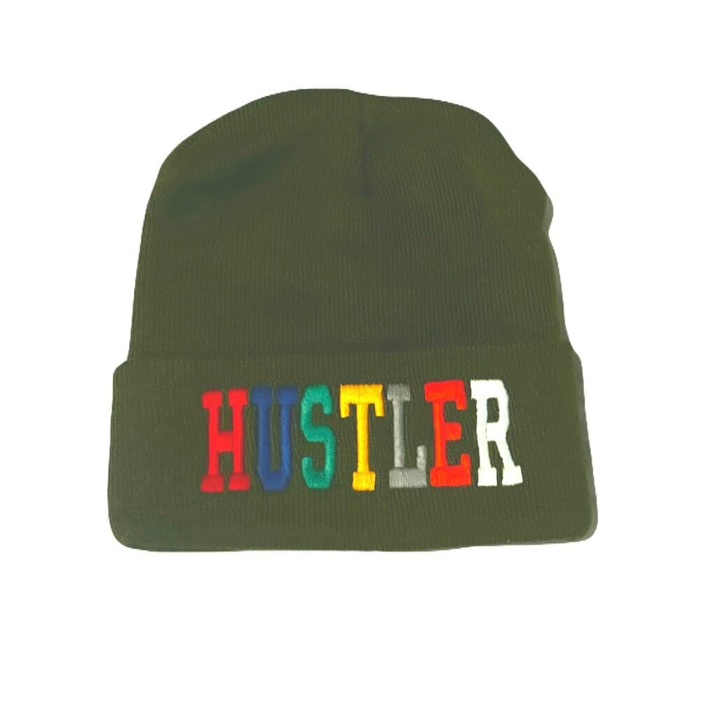 Hustler Olive Green Beanie Hat - Thumbnail 2