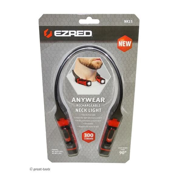 EZ Red Rechargeable Dimmable Flex Head Neck Light, 300 Lumens, RED #NK15 - Thumbnail 2