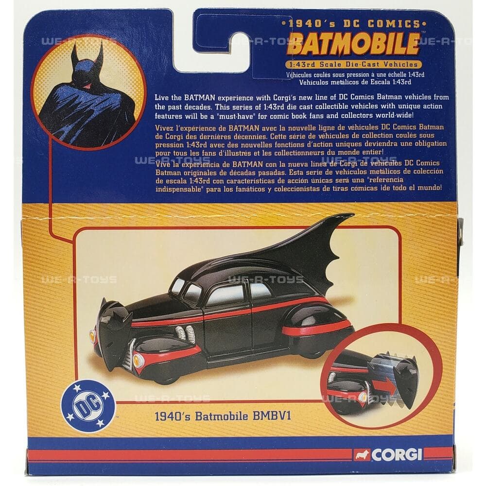 Batman 1940's DC Comics BMBV1 Batmobile Die-Cast Vehicle Corgi 2005 NEW - Thumbnail 6
