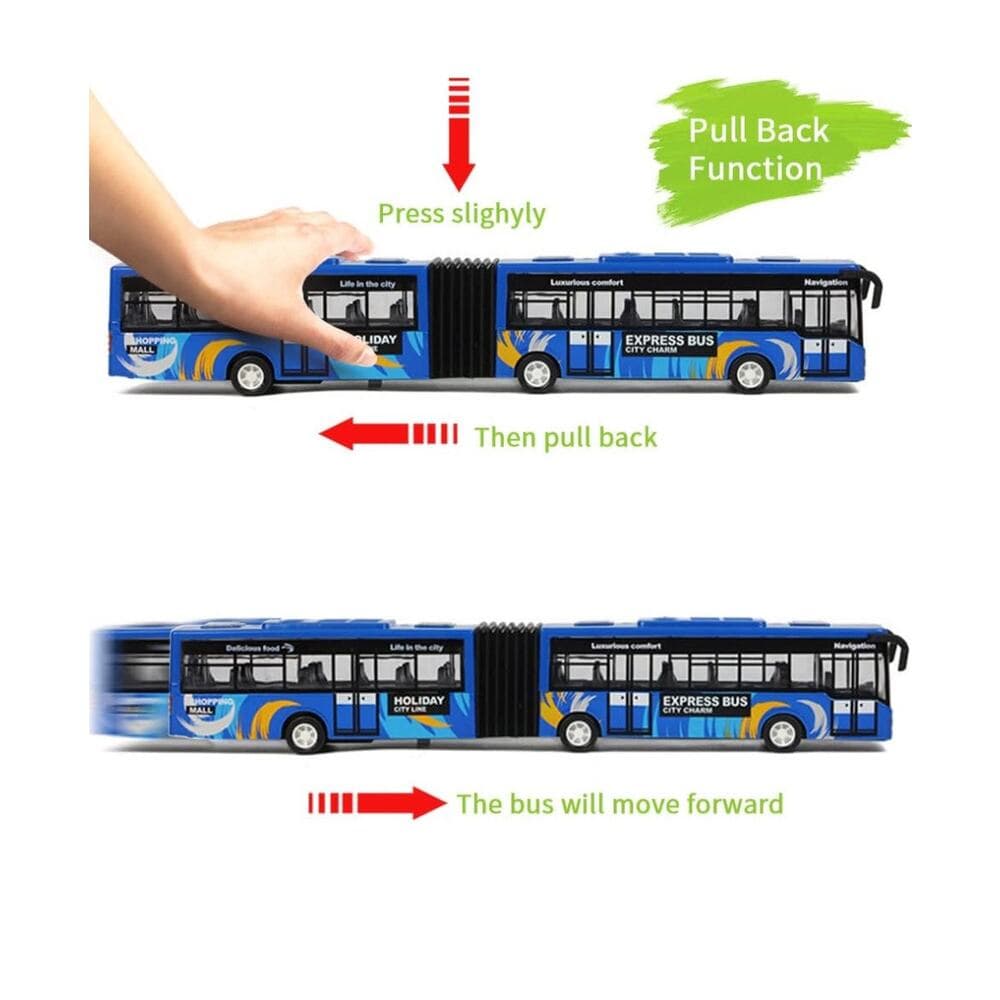 City Bus Toy for Kids, Die Cast Alloy Pull Back Vehicles