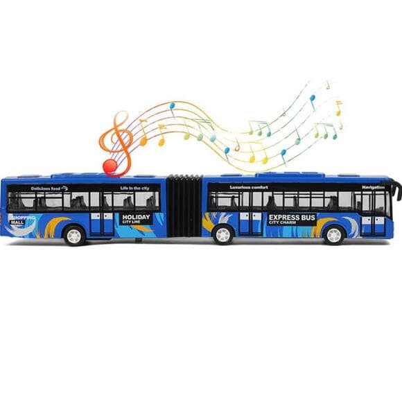 City Bus Toy for Kids, Die Cast Alloy Pull Back Vehicles - Thumbnail 4
