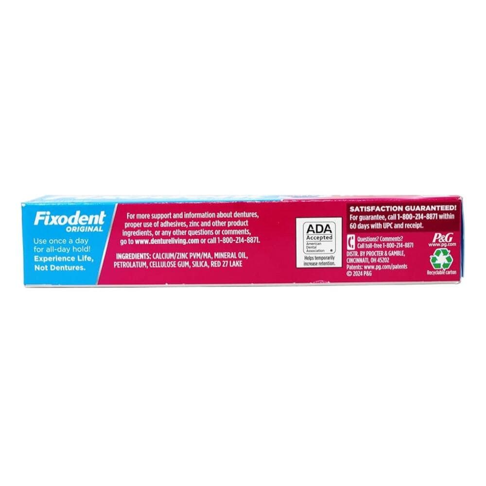 Fixodent Denture Adhesive Cream Original, All Day Hold for Fulls , 2.4 oz
