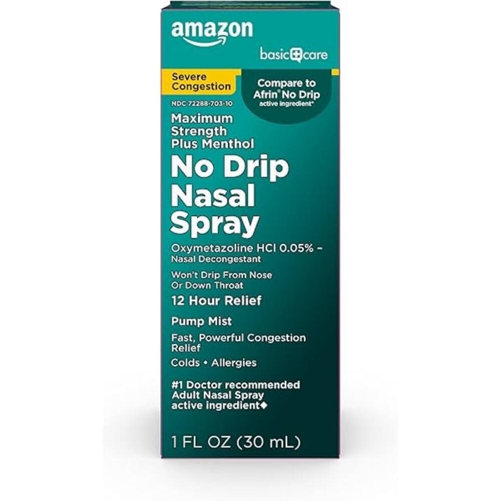Amazon Basic Care No Drip Severe 12 Hour Nasal Decongestant Pump 1 fl oz - Thumbnail 3