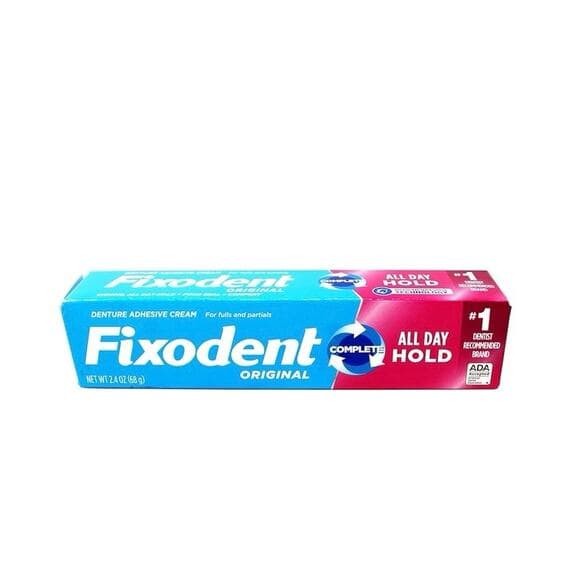 Fixodent Denture Adhesive Cream Original, All Day Hold for Fulls , 2.4 oz - Thumbnail 4