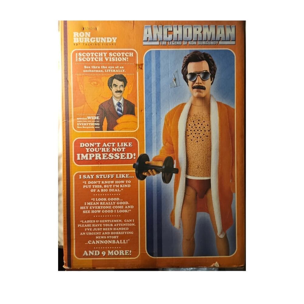Anchorman Ron Burgundy 13" Talking Figure by Beeline Creative INC 2013 NIB
