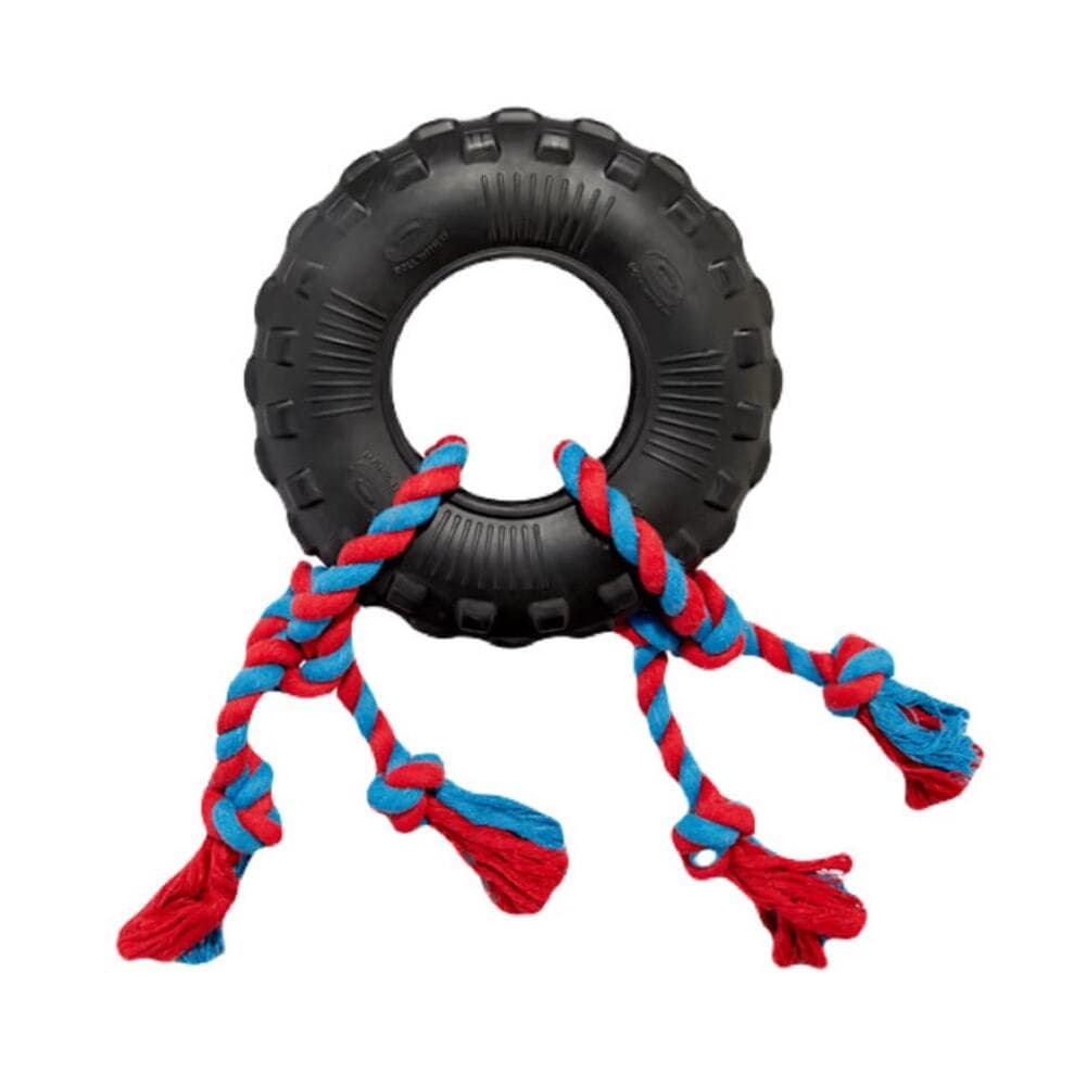 Leaps & Bounds Toss & Tug Tire Dual Rope Dog Toy, Medium - Thumbnail 2