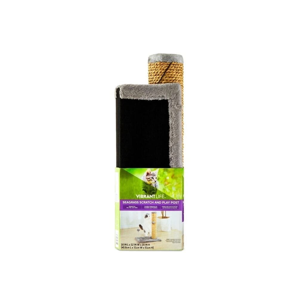 Seagrass Cat Scratch & Play Post W/ Dangle Toys Entertainment Exercise Portable - Thumbnail 5