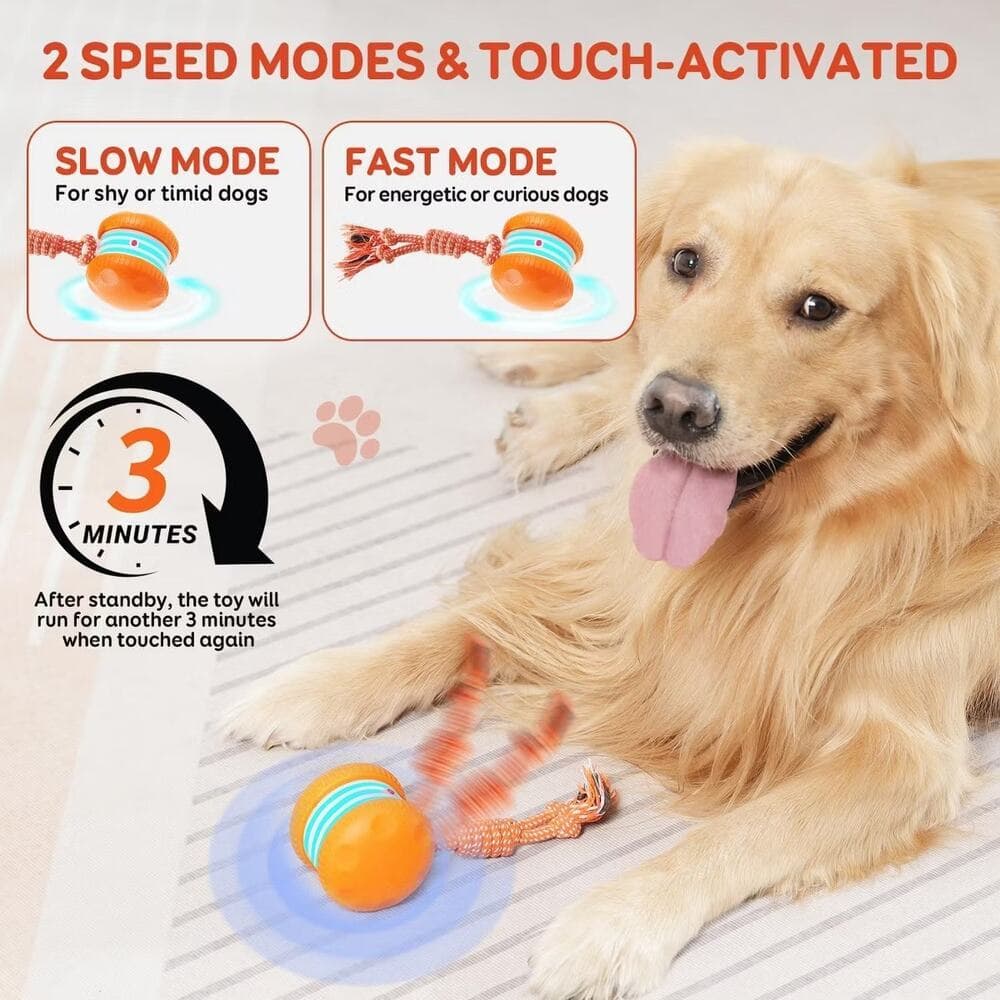 Attop Interactive Dog Toys, Random Path Automatic Moving and Rolling Dogs Toy - Thumbnail 2