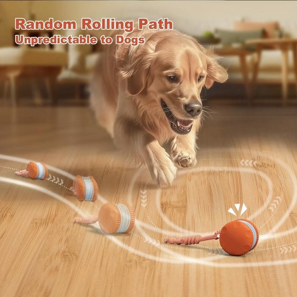 Attop Interactive Dog Toys, Random Path Automatic Moving and Rolling Dogs Toy - Thumbnail 3