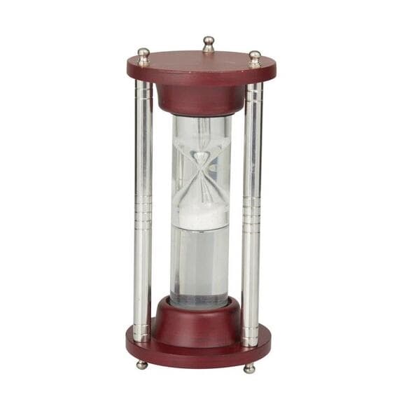 Deco 79 Wood Aluminum Glass Floatng Sand Timer 4" W, 9" - Thumbnail 5