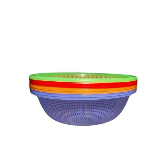 8 Pcs L Plastic Wash Basket Round Perforated Colander Wash Vegetables and Fruits - Thumbnail 5