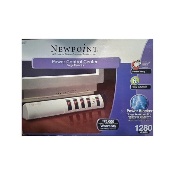 New In Box-Newpoint 1280 Joules Power Control Center / Surge Protector #01007 - Thumbnail 4
