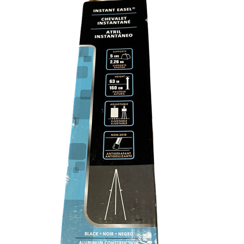 Quartet Instant Easel 63 Foldable Black Finish 5lb Support Adjustable Aluminum - Thumbnail 2