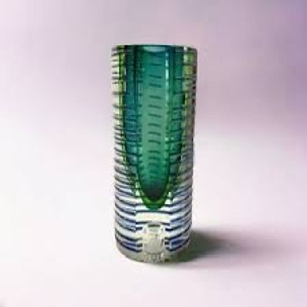 Pavel Hlava Czech Sommerso Post Modern Art Glass 8" Vase Sculpture - Thumbnail 4