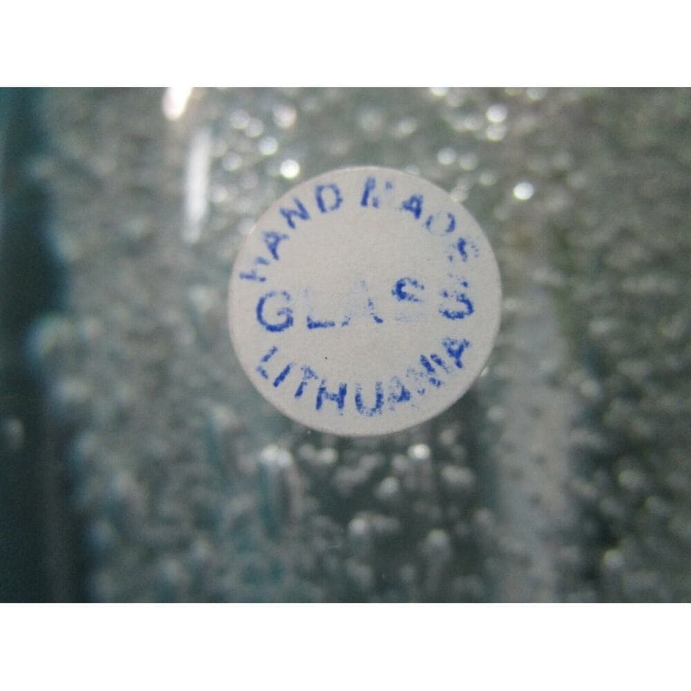 Lithuanian Hand Made Crystal Sculpture Controlled Bubbles And Green 13" - Thumbnail 5