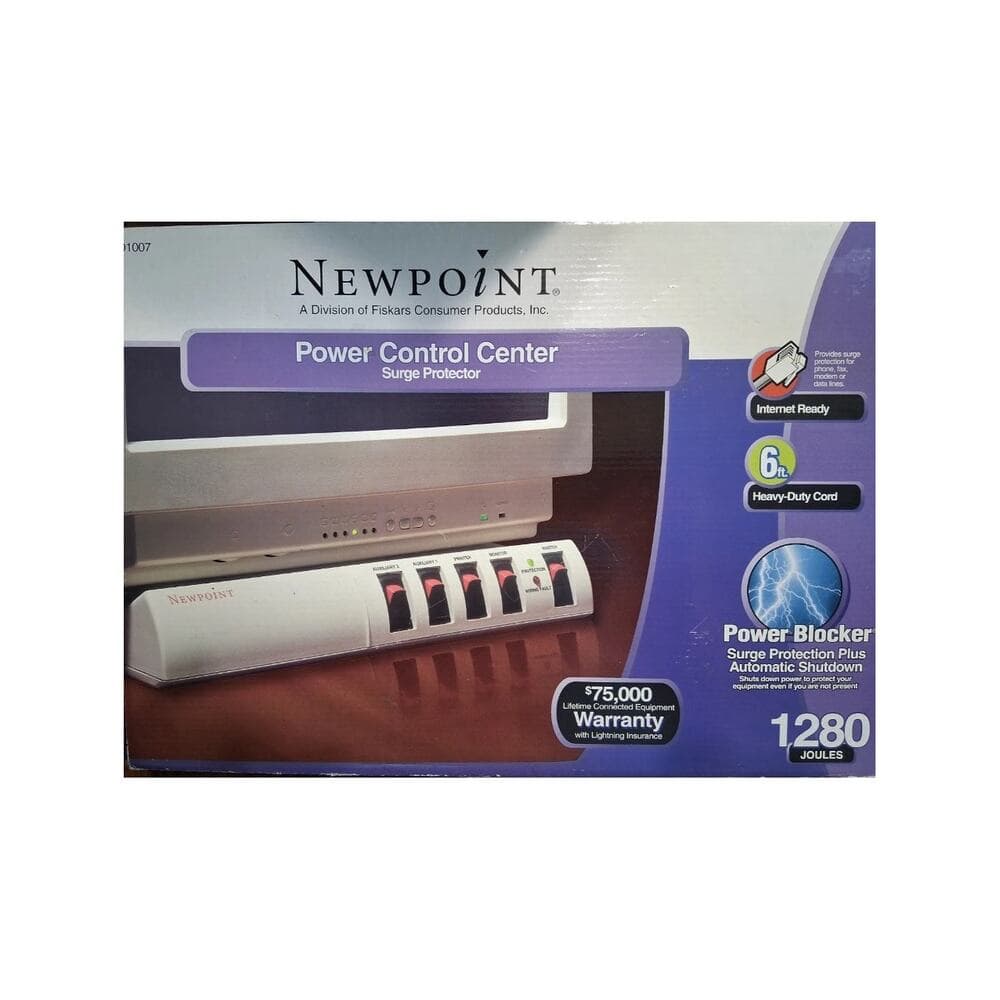 New In Box-Newpoint 1280 Joules Power Control Center / Surge Protector #01007 - Thumbnail 3