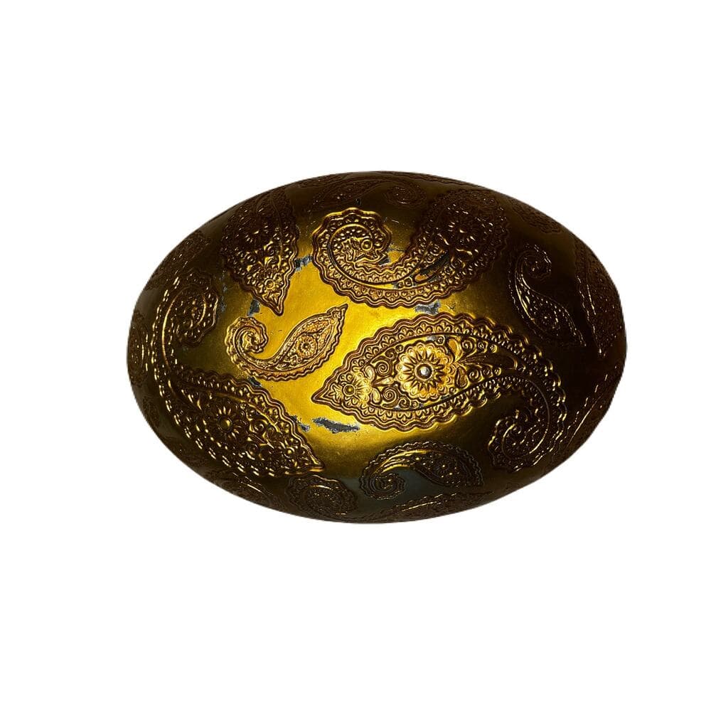 Green & Gold Glass fruit bowl 14” L 10”W 3” H - Thumbnail 2