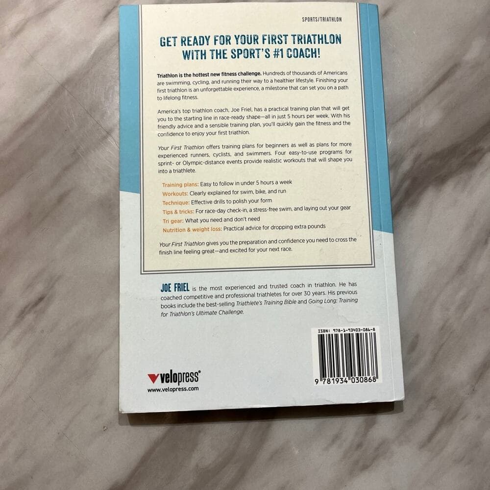 Your First Triathlon: Race-Ready in 5 Hours... by Joe Friel Paperback new - Thumbnail 3