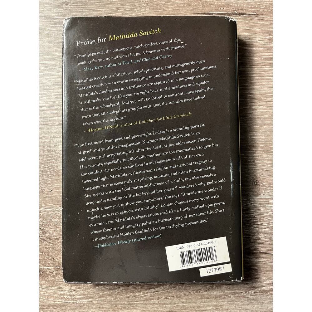 Mathilda Savitch Hardcover Book By Victor Lodato - Thumbnail 2
