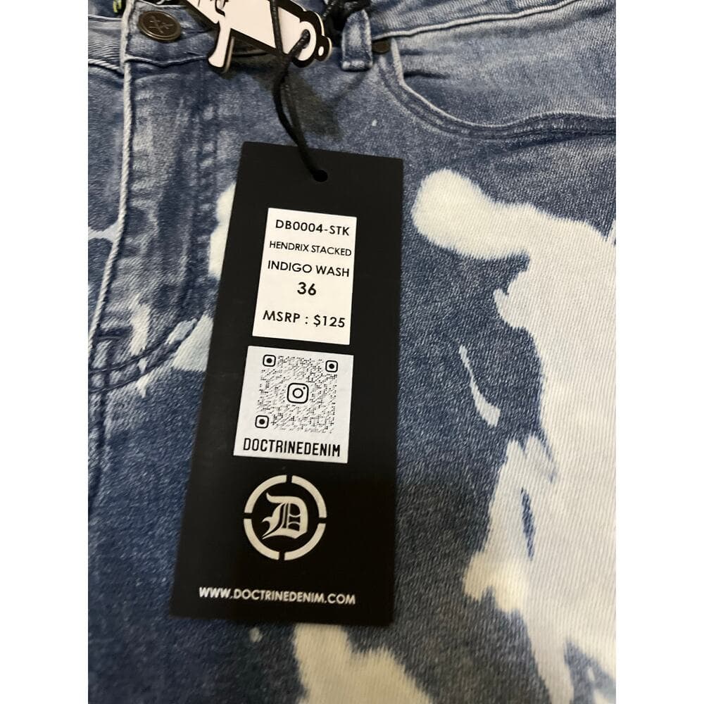 Doctrine Hendrix Stacked Indigo Wash Size 36 New - Thumbnail 3