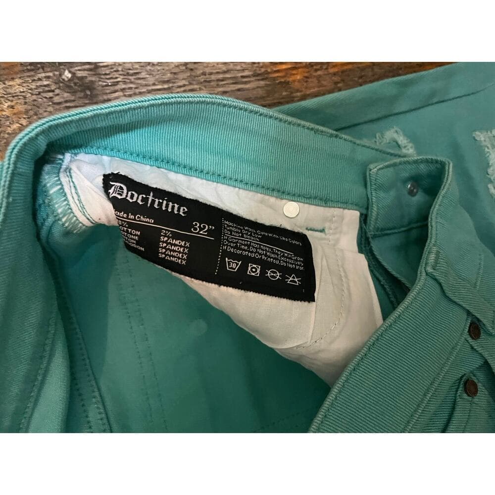 Doctrine Teal Superstacks Jean’s Size 32 Brand New No Tags - Thumbnail 3