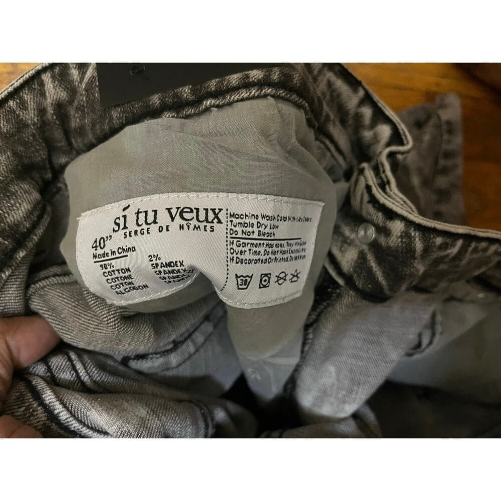 Si Tu Veux Warren Jean Gray Wash Size 40 New - Thumbnail 4