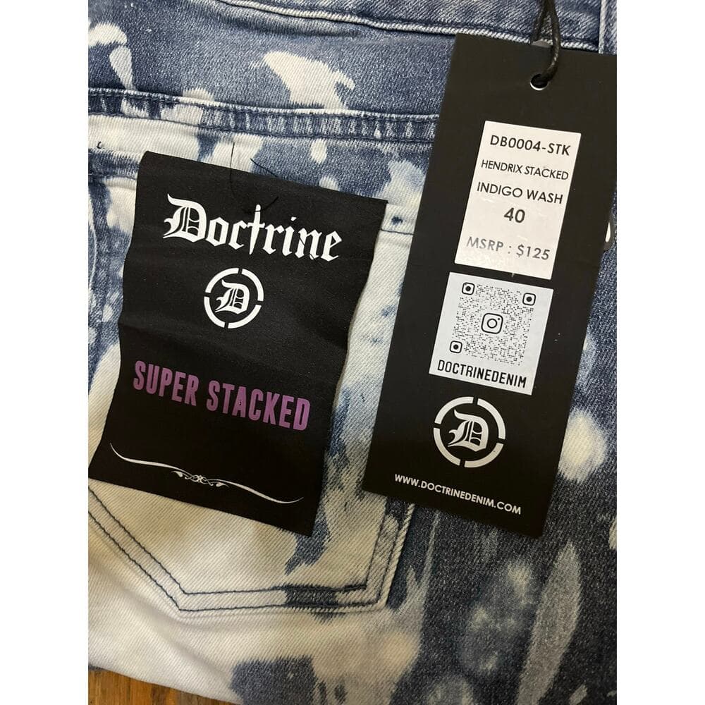 Doctrine Hendrix Stacked Indigo Wash Size 40 New - Thumbnail 3