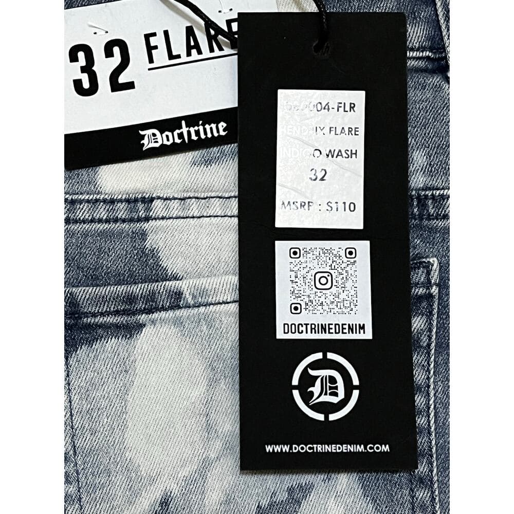 Doctrine Hendrix Flare Indigo Wash Size 32 New - Thumbnail 3