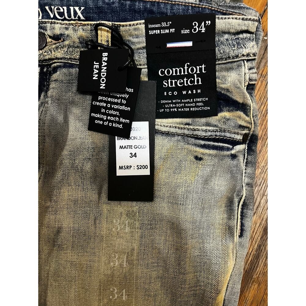 Si Tu Veux Brandon Jean’s Matte Gold Size 34 New - Thumbnail 3