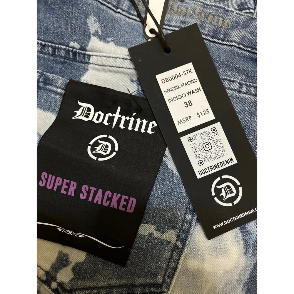 Doctrine Hendrix Stacked Indigo Wash Size 38 New - Thumbnail 4
