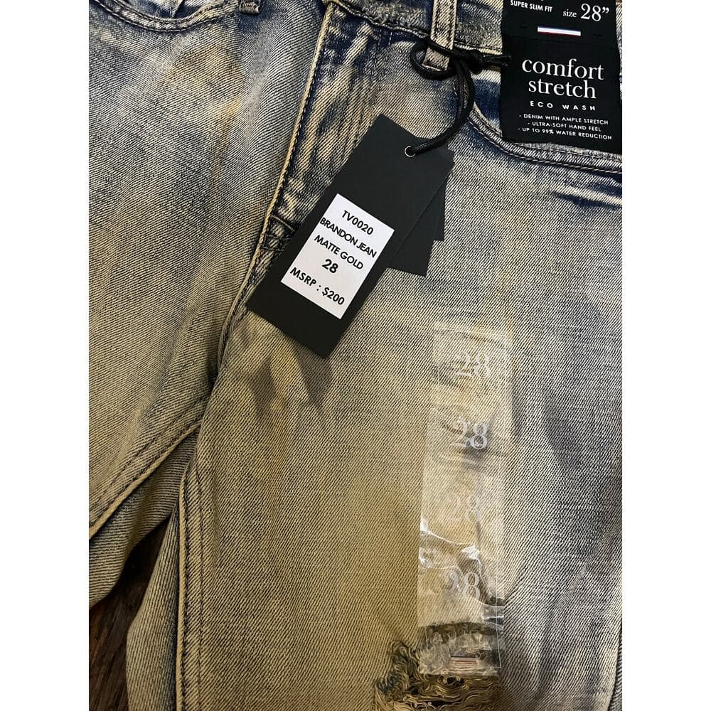 Si Tu Veux Brandon Jean’s Matte Gold Size 28 New - Thumbnail 3